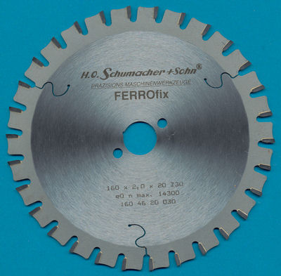 H.O. Schumacher+Sohn Hartmetallbestücktes Kreissägeblatt FERROfix, Ø 160 mm, Bohrung 20 mm