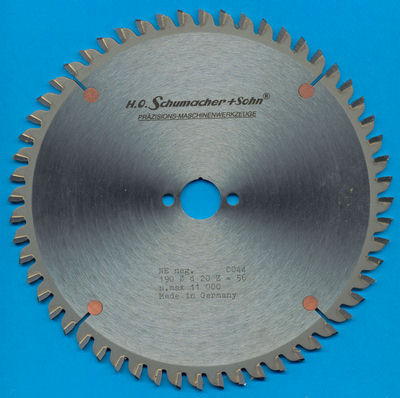 H.O. Schumacher+Sohn Hartmetallbestücktes Kreissägeblatt NE-negativ, Ø 190 mm, Bohrung 20 mm