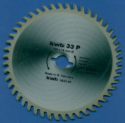 kwb Präzisionsblatt Typ P Hartmetall Vielzahn , Ø 150 mm, Bohrung 16 mm